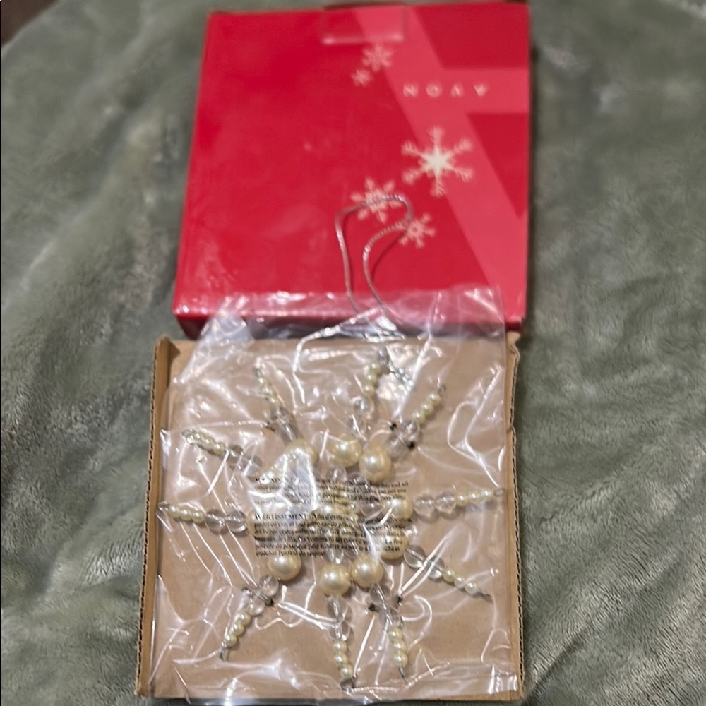 Avon Gold and Pearl Holiday Ornament